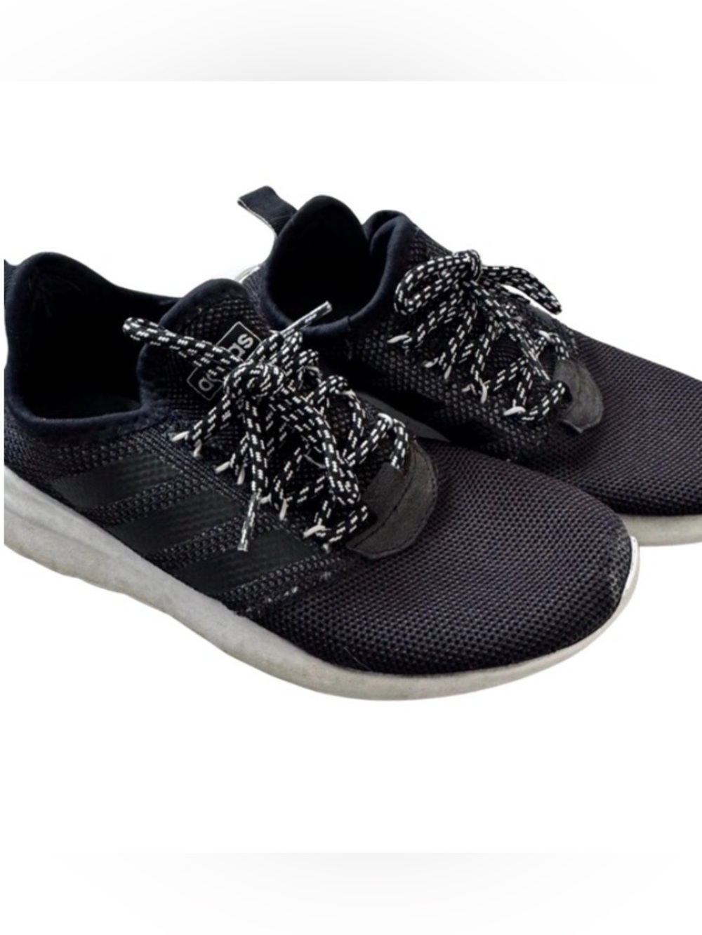 adidas women’s Black Sneakers with White Sole size 8